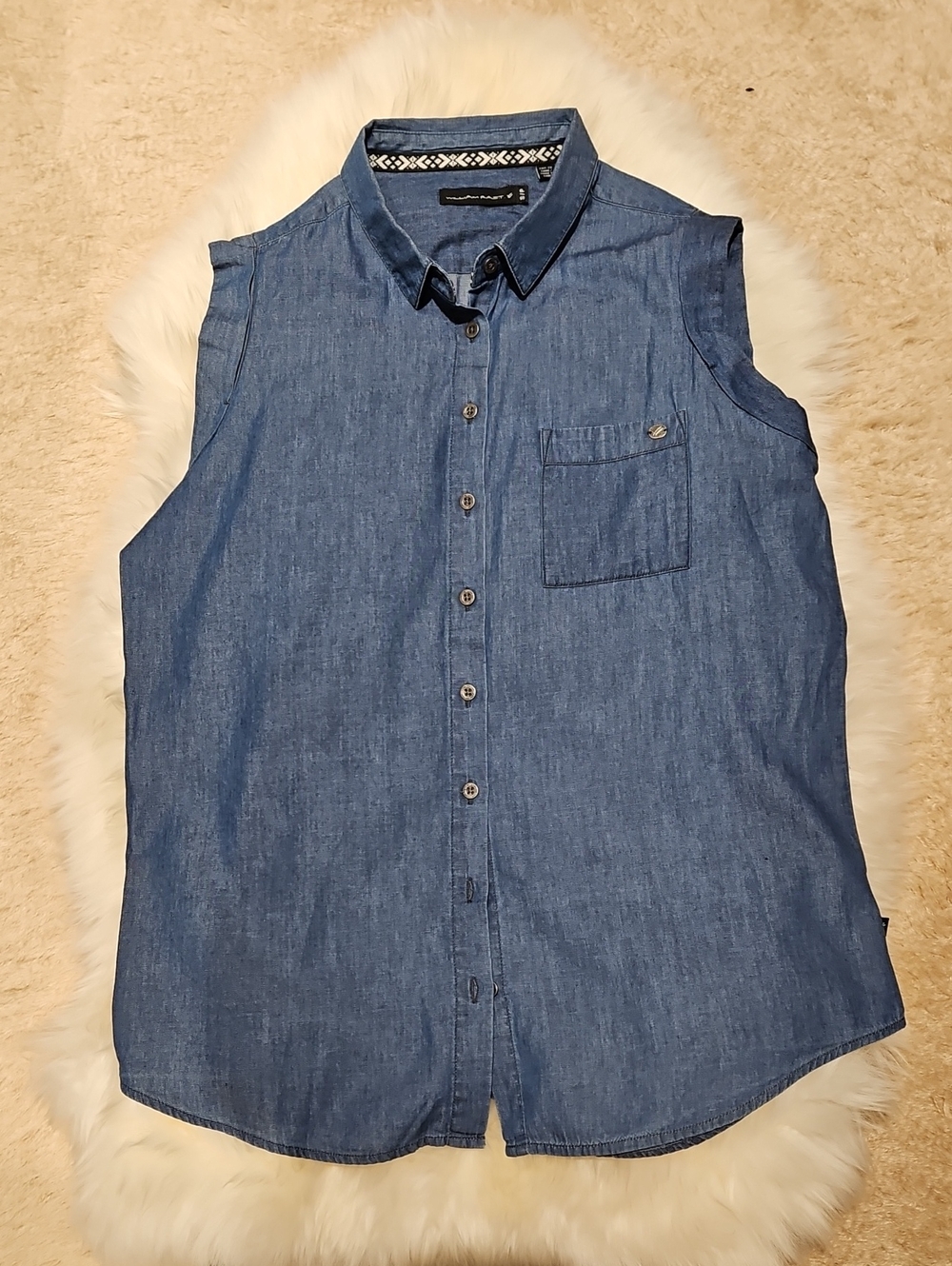 William Rast Sleeveless  Button-Down Shirt - Blue SP